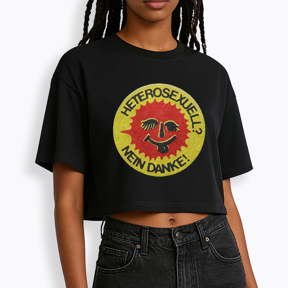 Heterosexuell Nein Danke Cropped T-Shirt