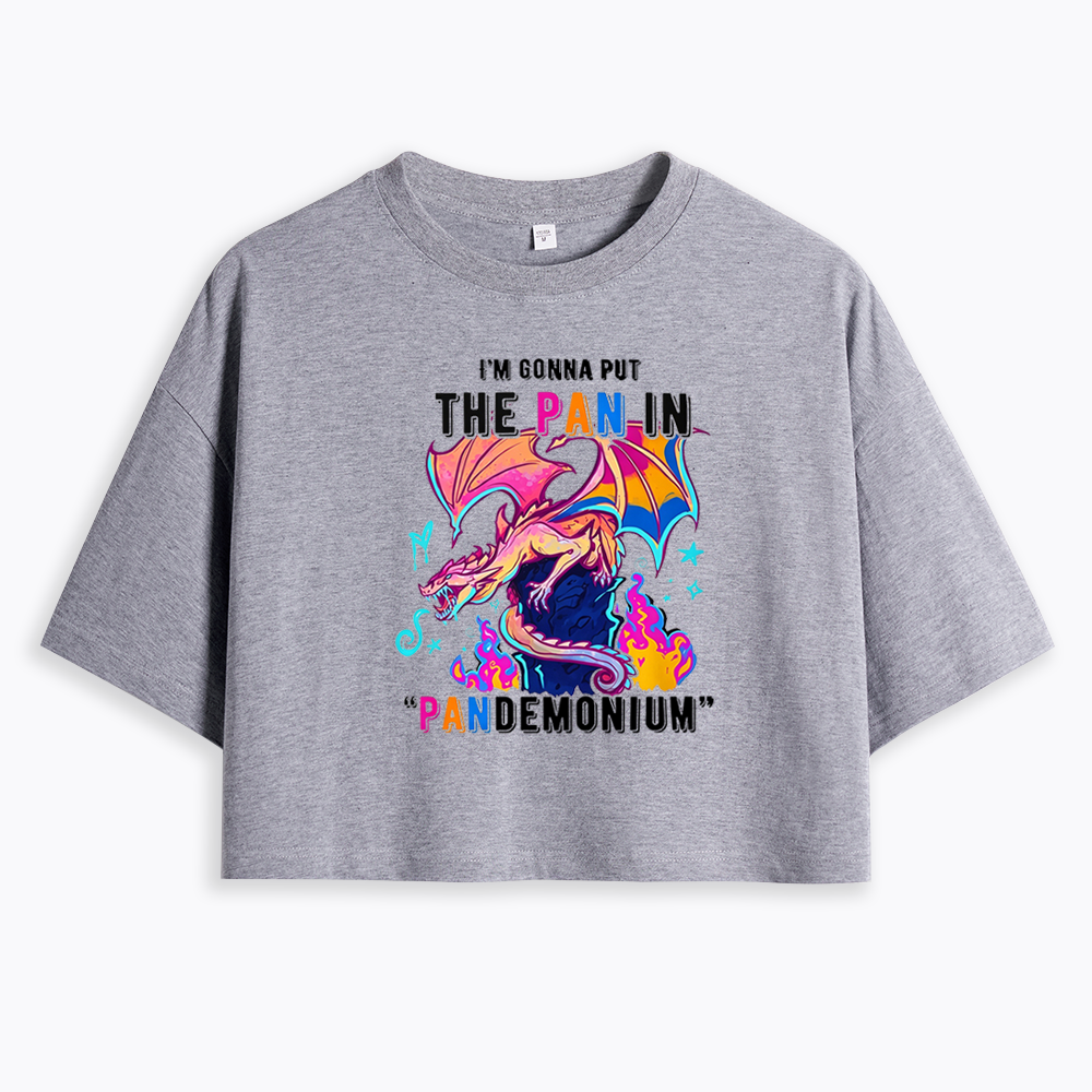 Dragon Pansexual Pride Cropped T-Shirt