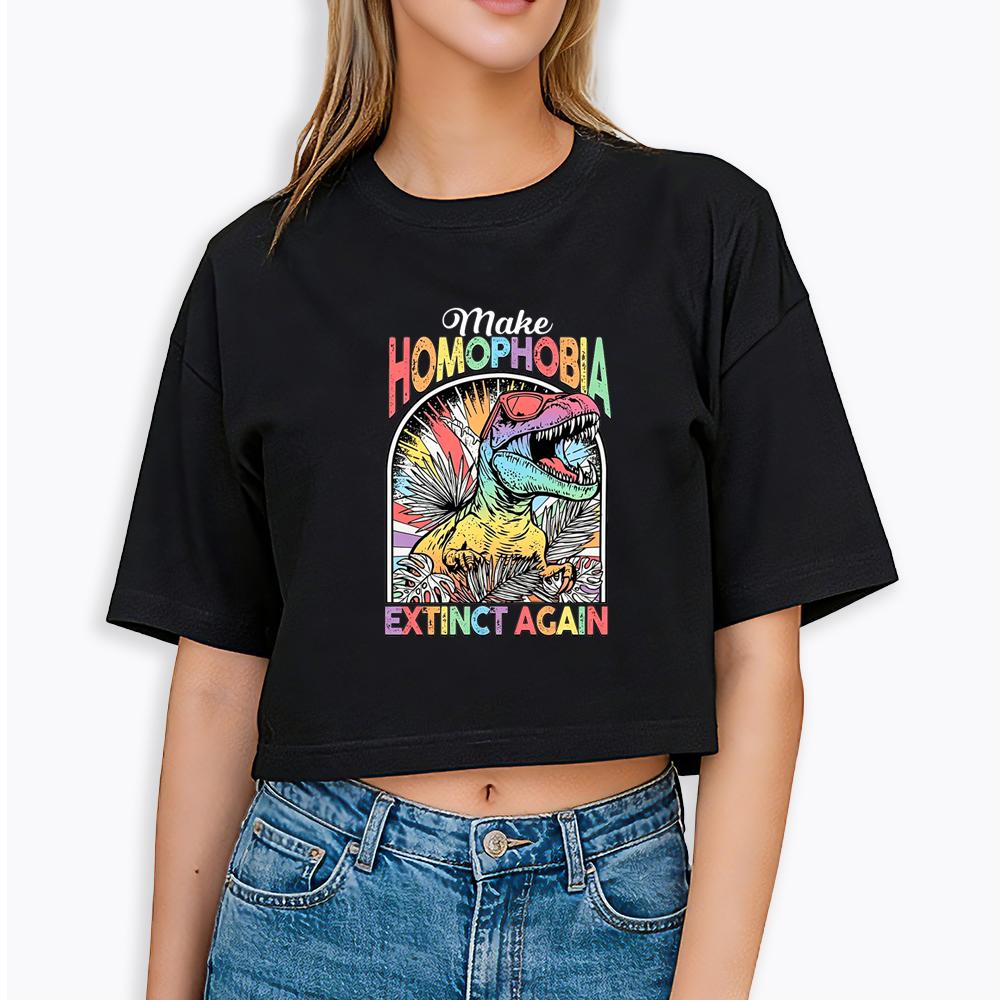 Make Homophobia Extinct Cropped T-Shirt