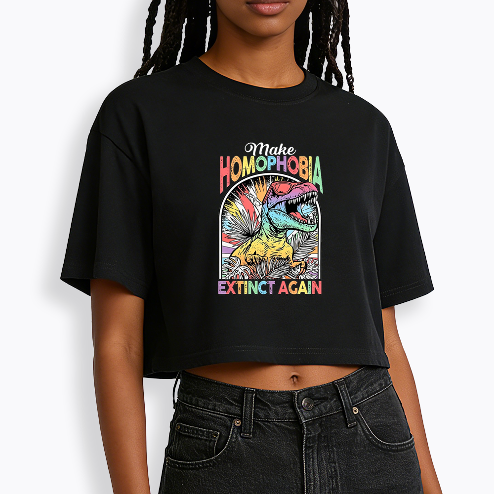 Make Homophobia Extinct Cropped T-Shirt