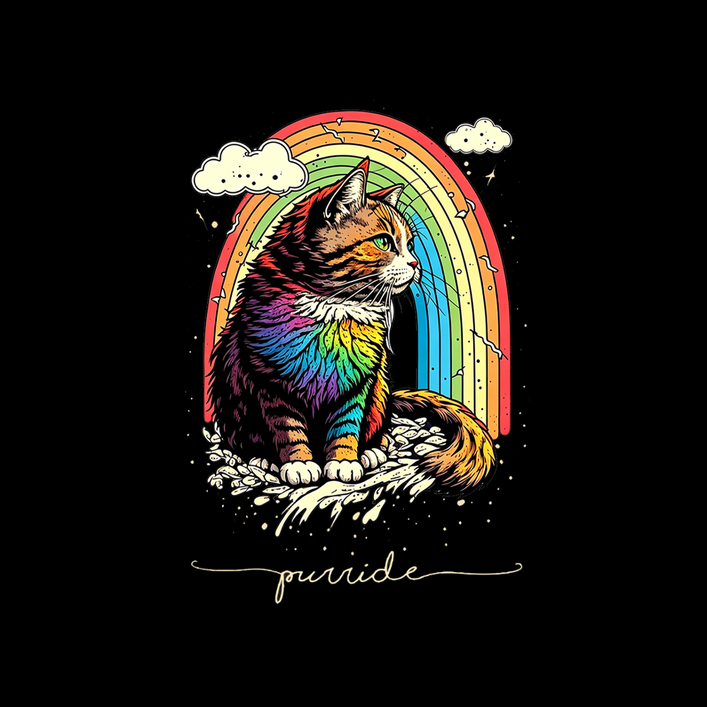 Cat Rainbow Cropped T-Shirt