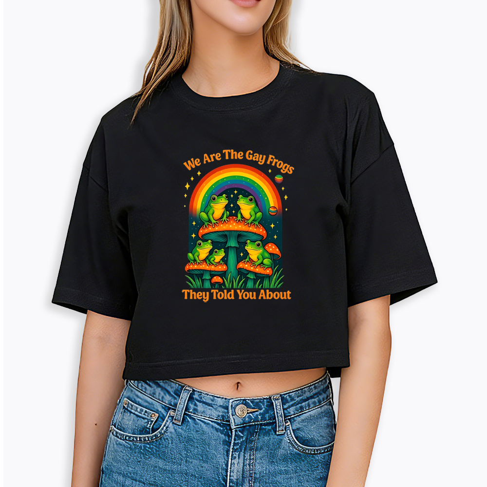 Gay Frogs Meme Cropped T-Shirt