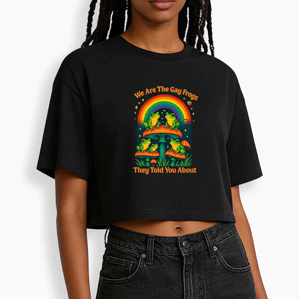 Gay Frogs Meme Cropped T-Shirt