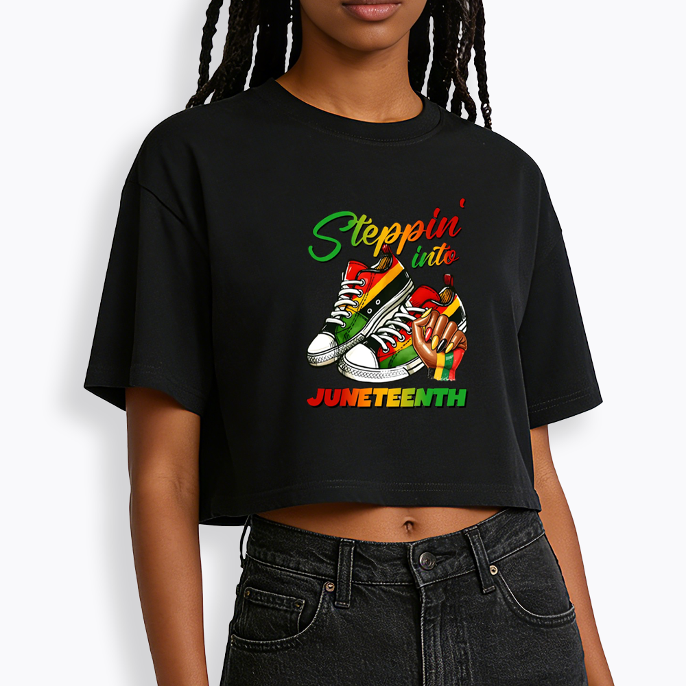 Stepping Into Juneteenth Cropped T-Shirt