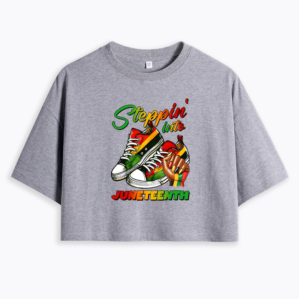 Stepping Into Juneteenth Cropped T-Shirt