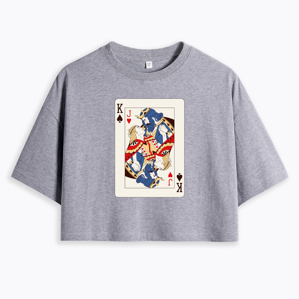 Deck Of Cards King Jack Cropped T-Shirt
