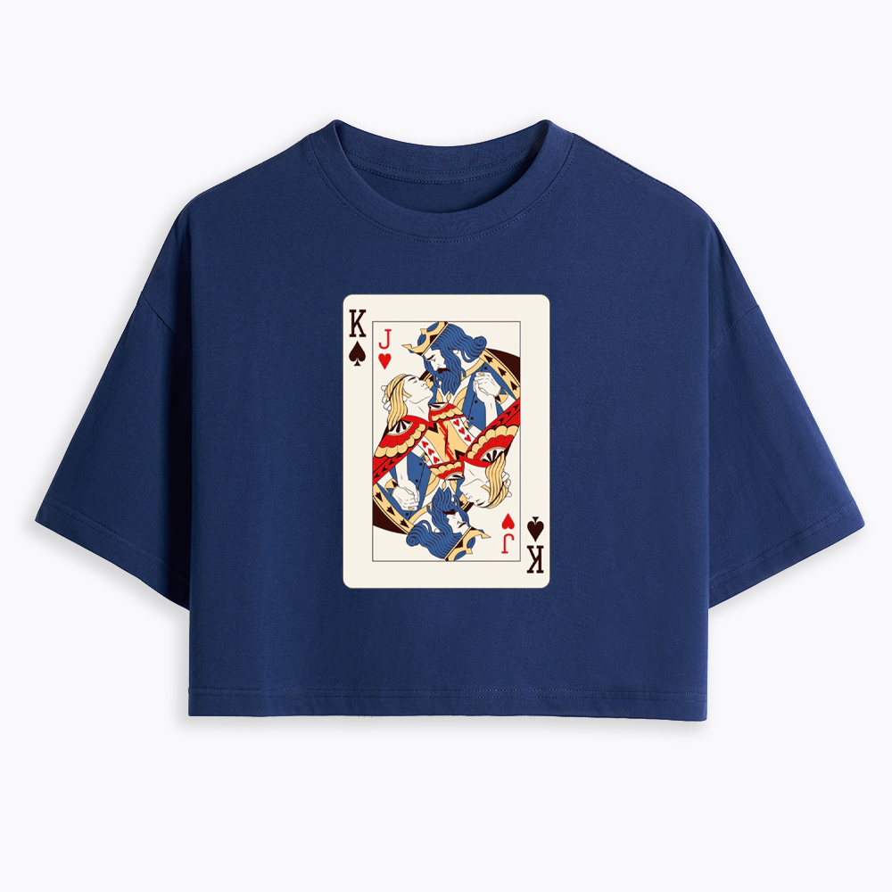 Deck Of Cards King Jack Cropped T-Shirt