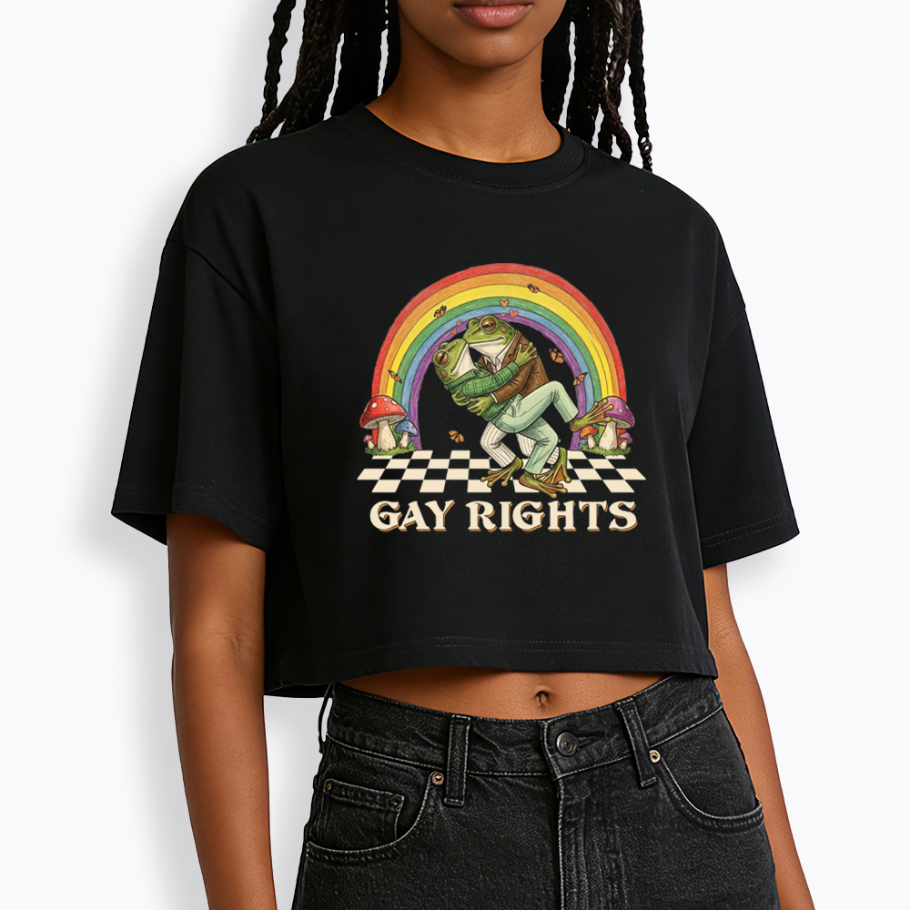 Pride Flag Cropped T-Shirt
