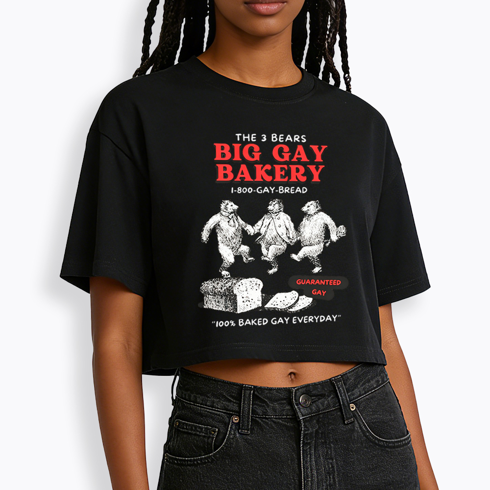 3 Bears Big Gay Bakery Cropped T-Shirt