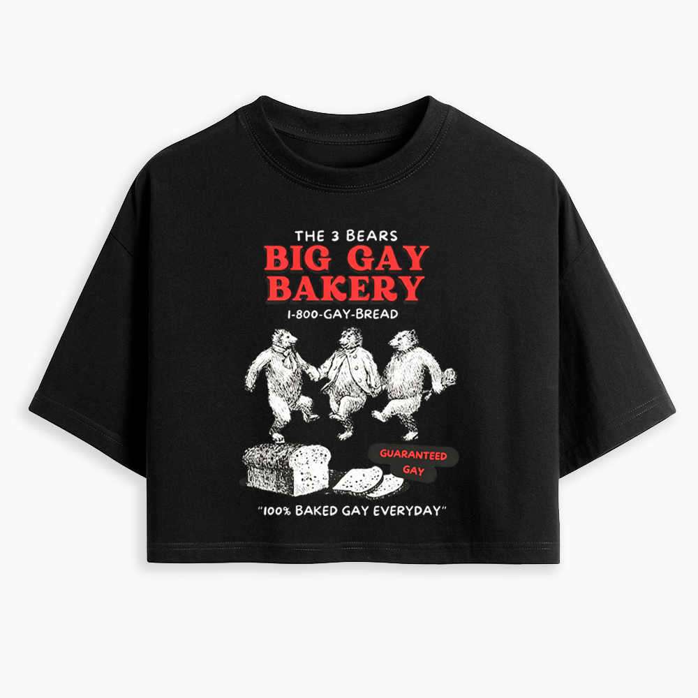 3 Bears Big Gay Bakery Cropped T-Shirt