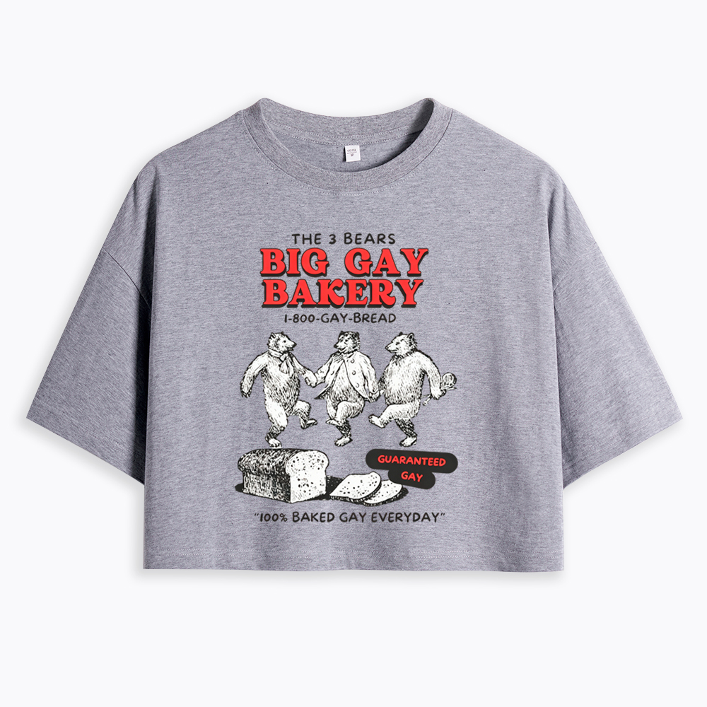 3 Bears Big Gay Bakery Cropped T-Shirt