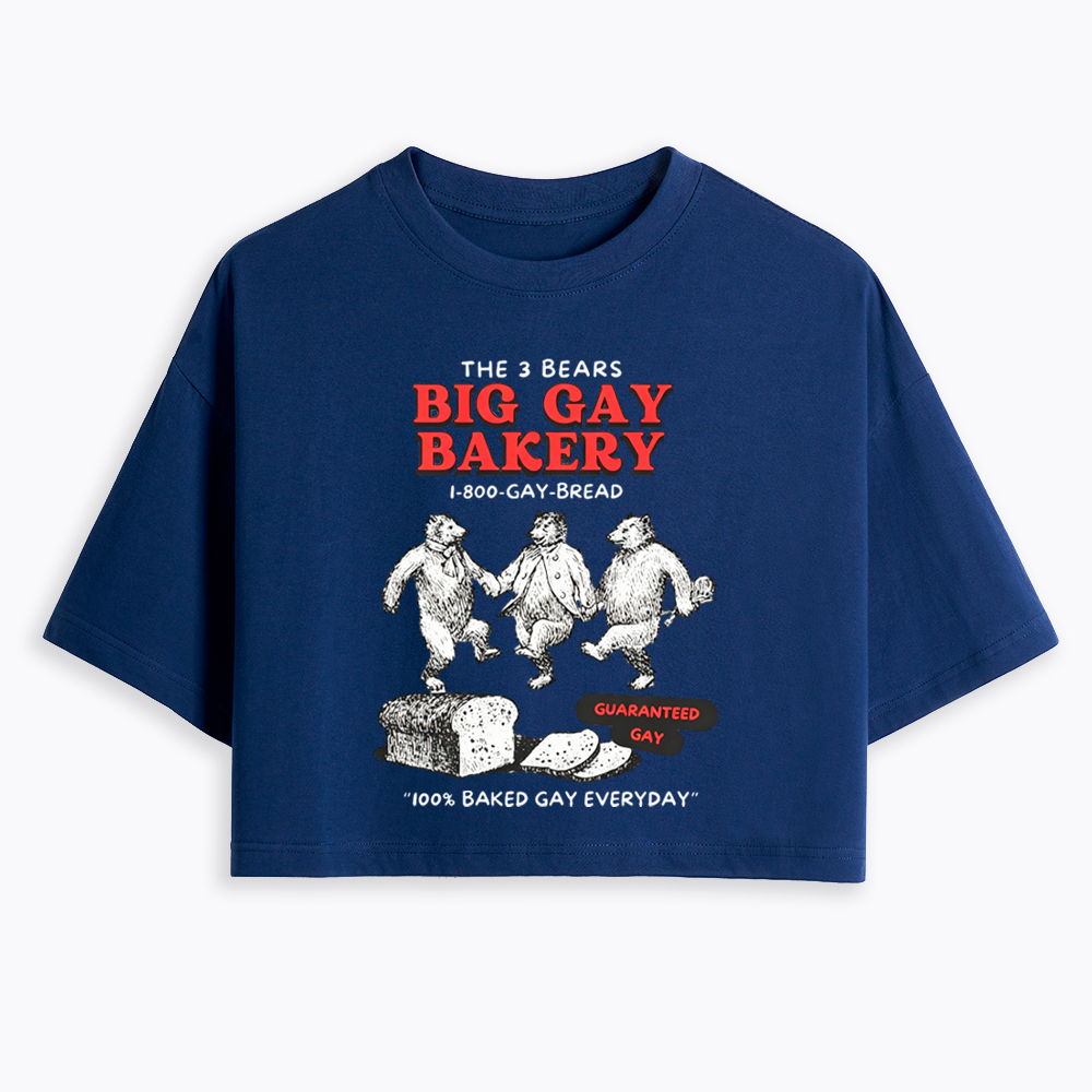3 Bears Big Gay Bakery Cropped T-Shirt