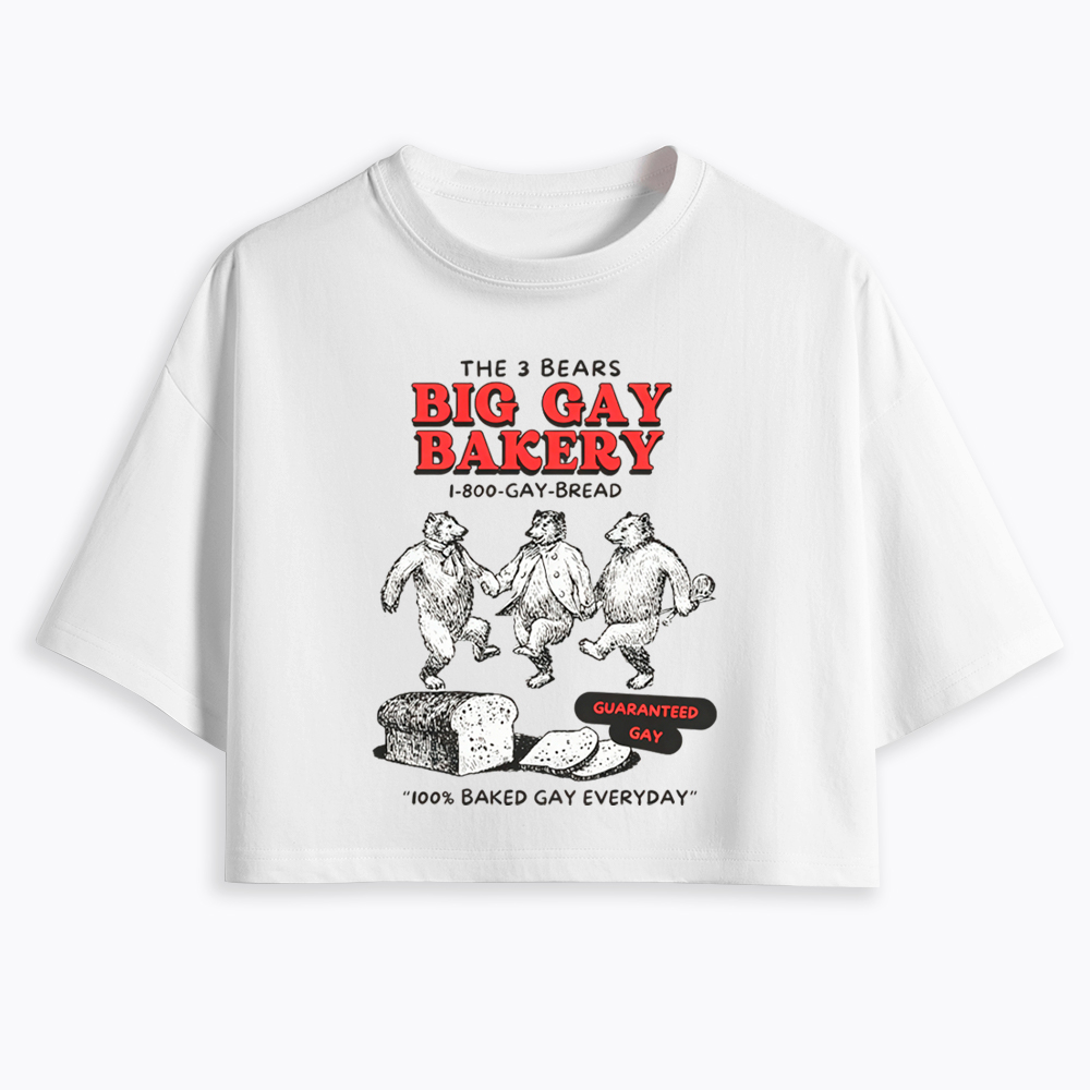 3 Bears Big Gay Bakery Cropped T-Shirt