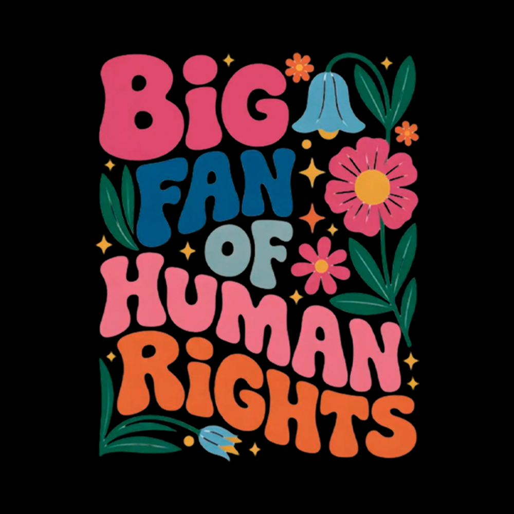 Big Fan of Human Rights Floral Washed T-Shirt