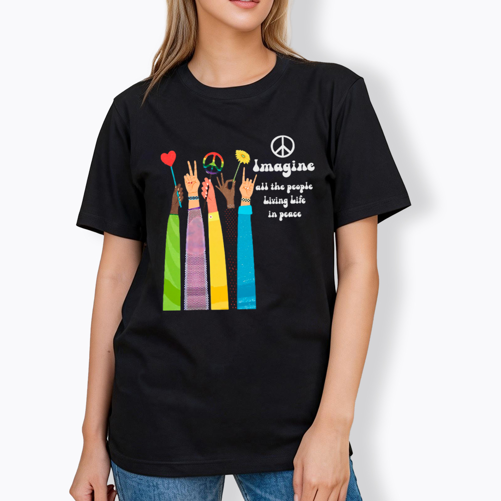 Imagine All The People Living Life In Peace Classic T-Shirt