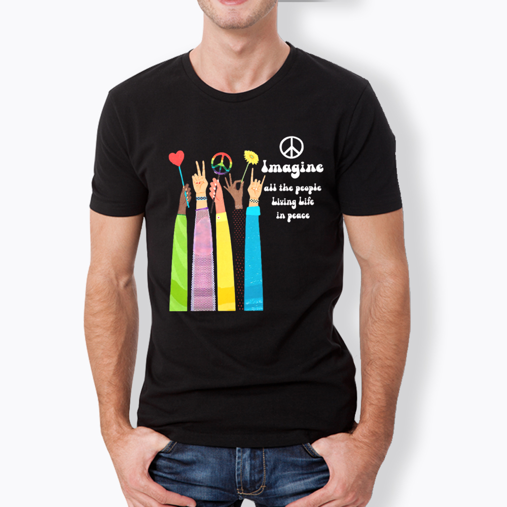 Imagine All The People Living Life In Peace Classic T-Shirt