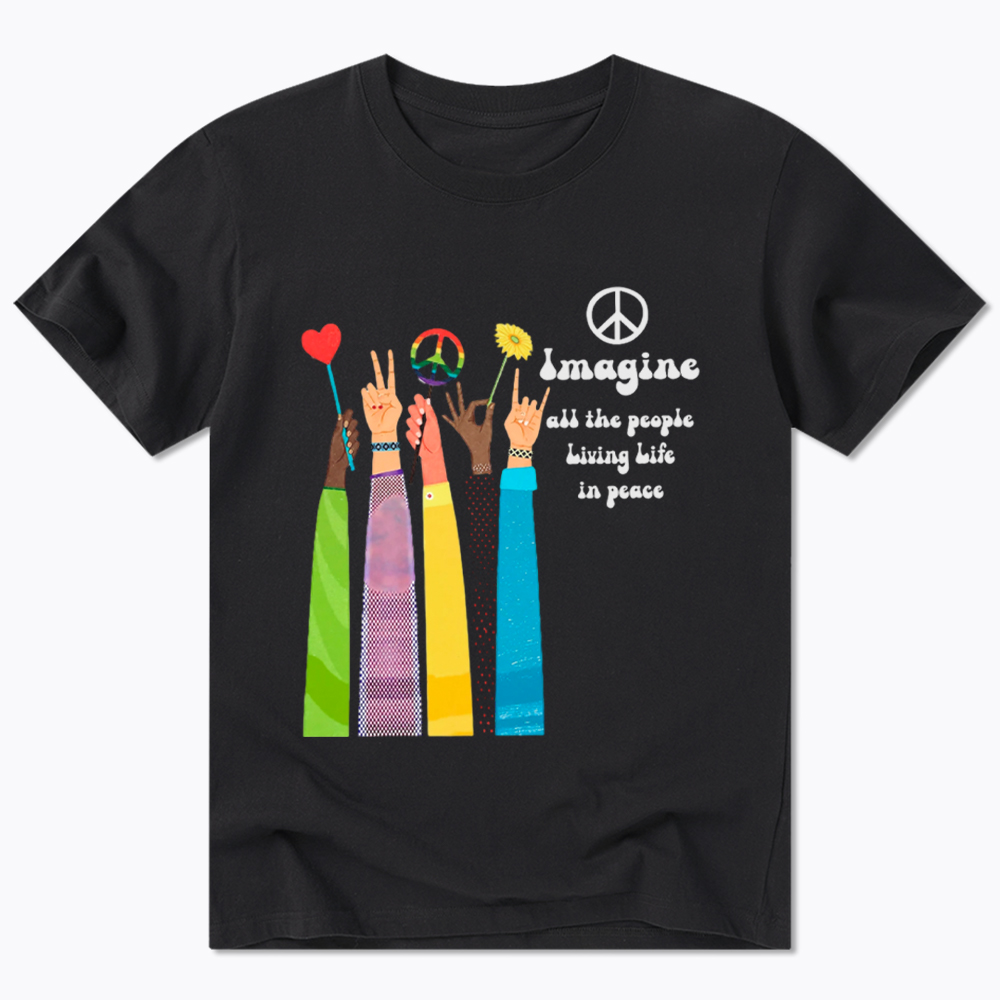 Imagine All The People Living Life In Peace Classic T-Shirt