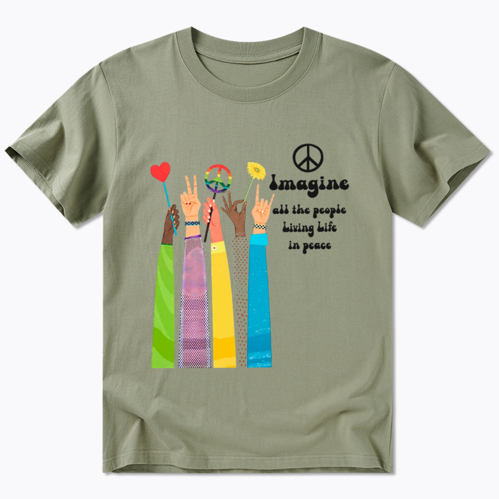 Imagine All The People Living Life In Peace Classic T-Shirt