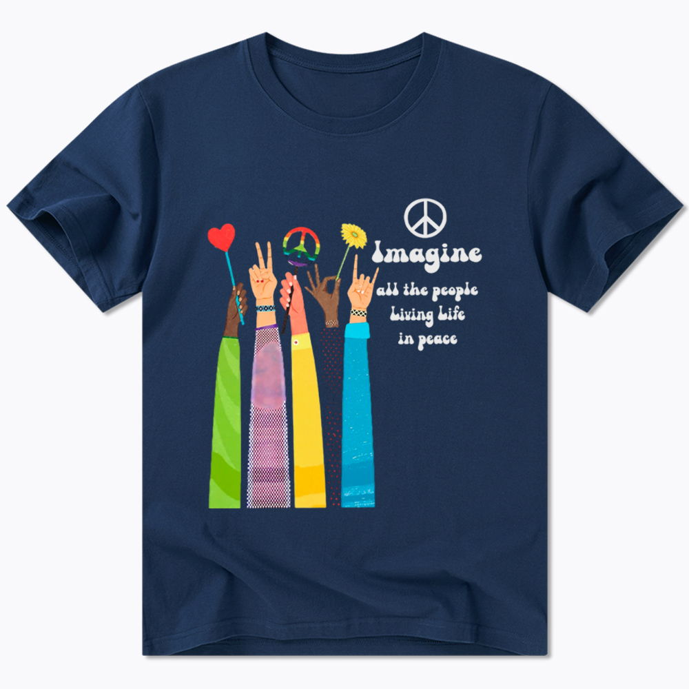 Imagine All The People Living Life In Peace Classic T-Shirt