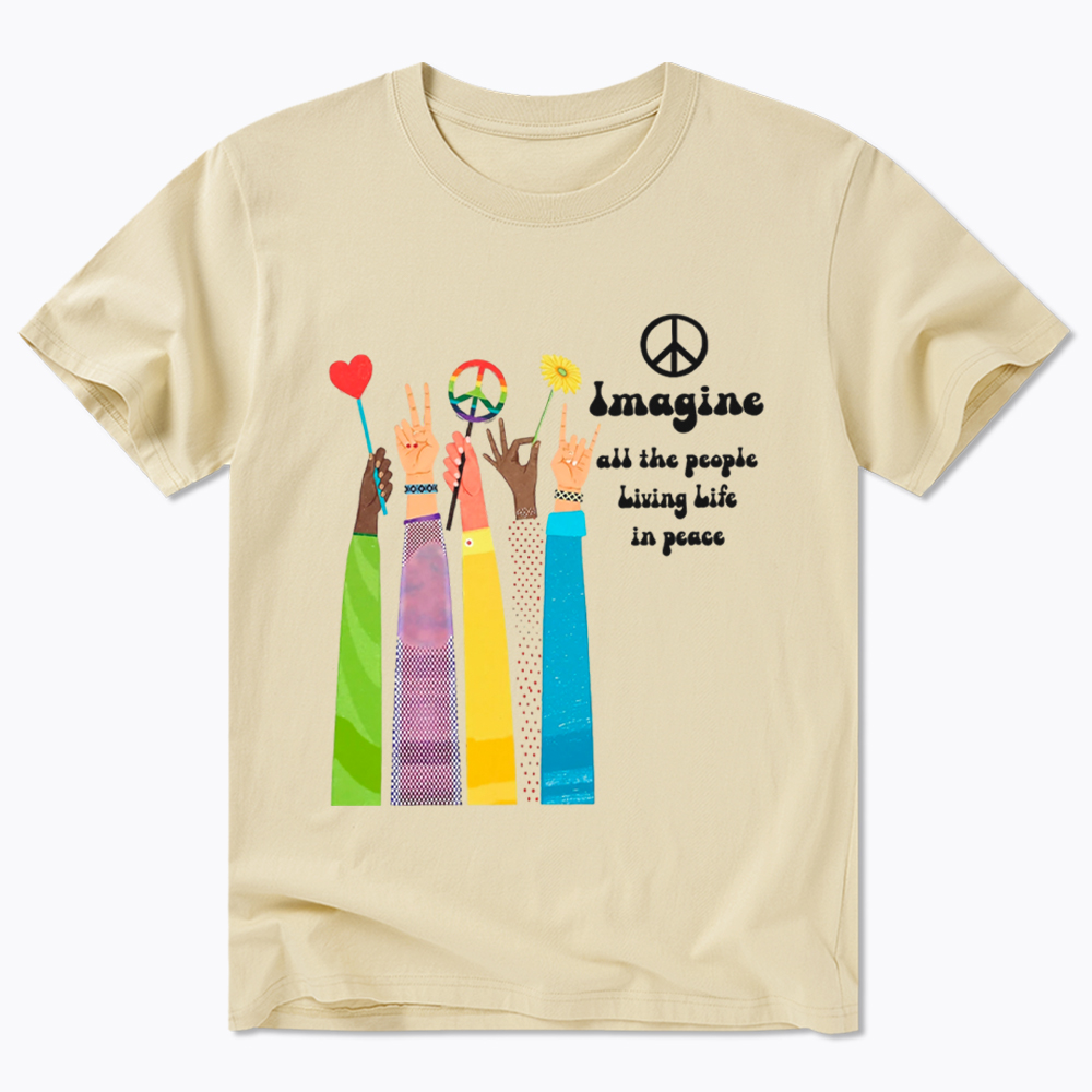 Imagine All The People Living Life In Peace Classic T-Shirt
