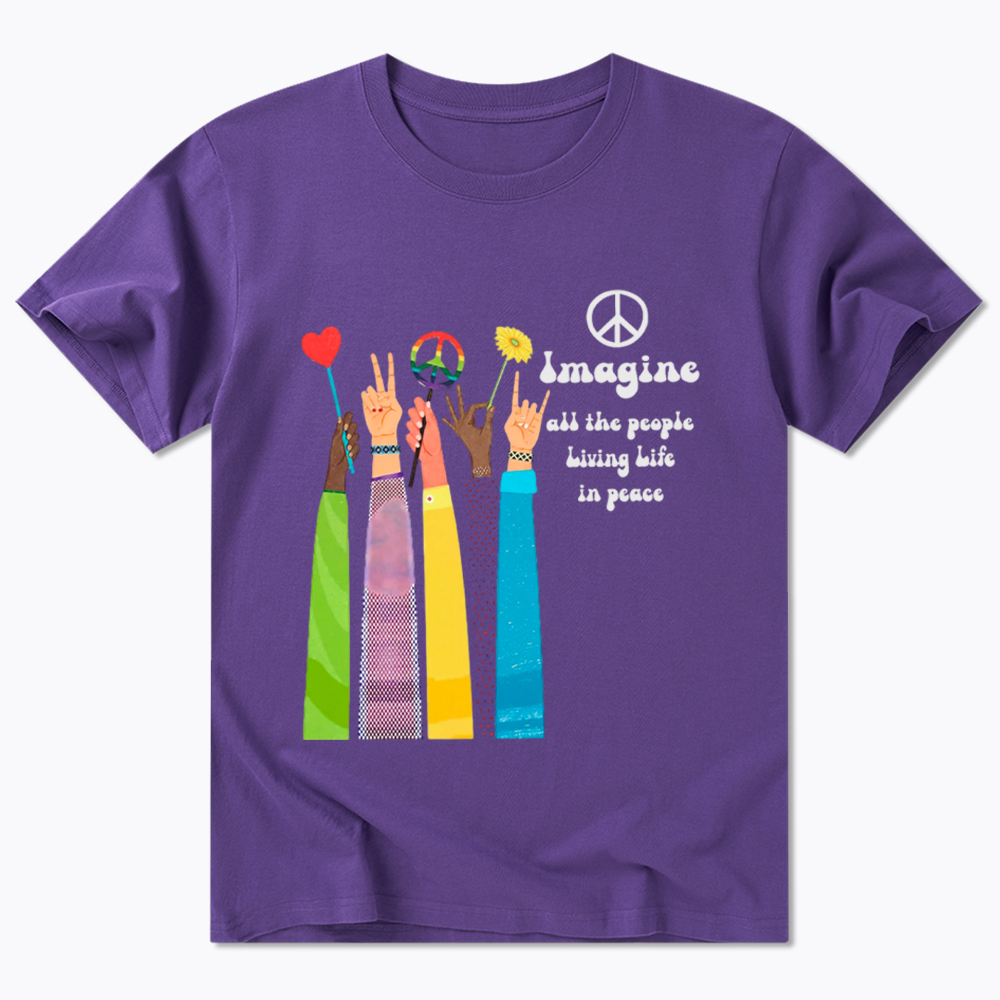 Imagine All The People Living Life In Peace Classic T-Shirt