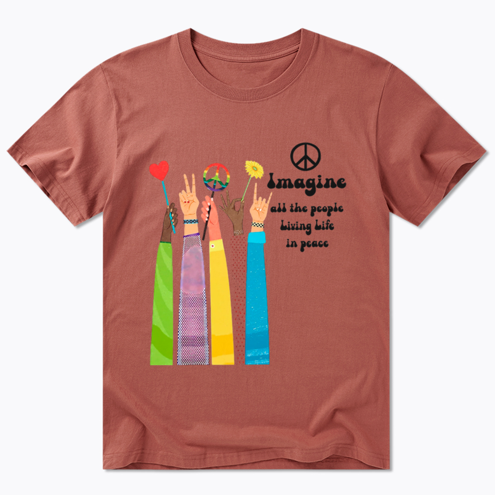 Imagine All The People Living Life In Peace Classic T-Shirt