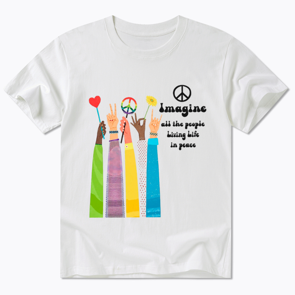 Imagine All The People Living Life In Peace Classic T-Shirt