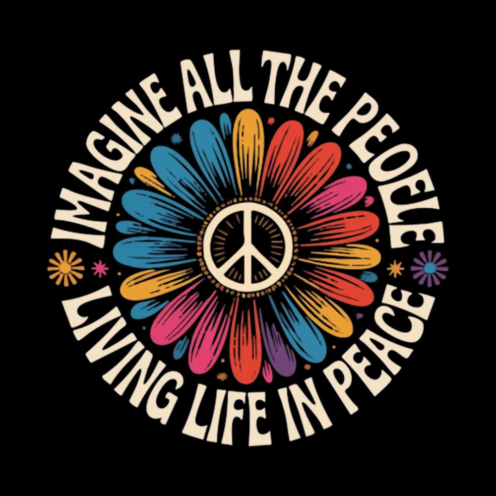 Imagine All the People Living Life in Peace Cropped T-Shirts