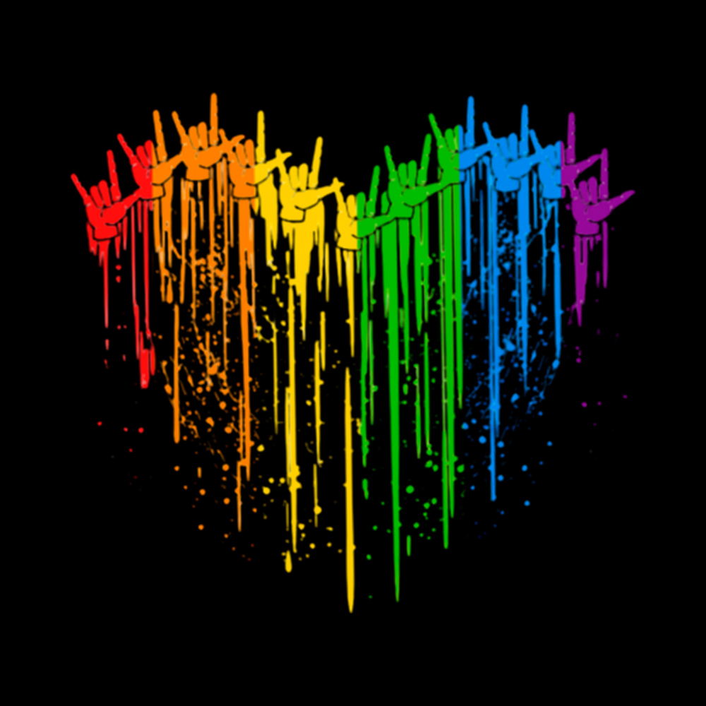 I Love You Hand Sign Rainbow Heart Classic T-Shirt