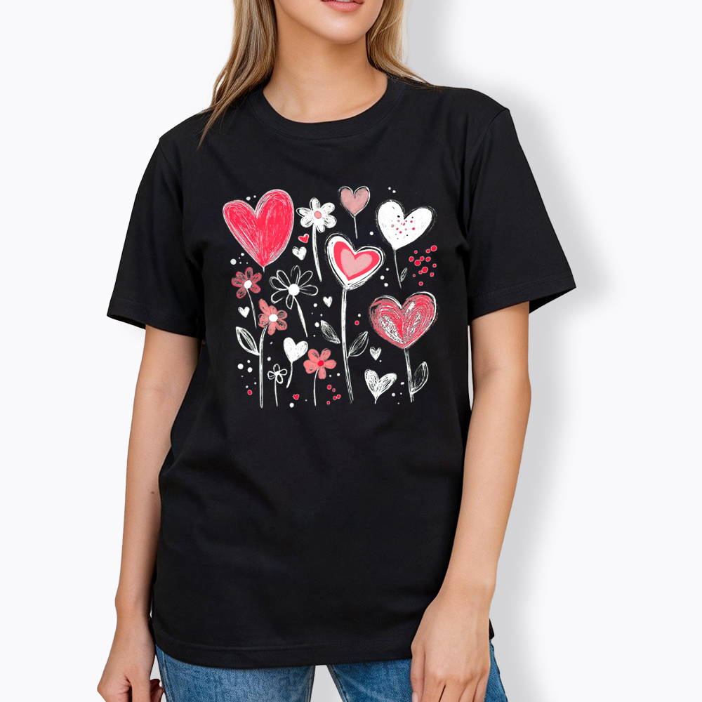 Colorful Heart Flower Classic T-Shirt