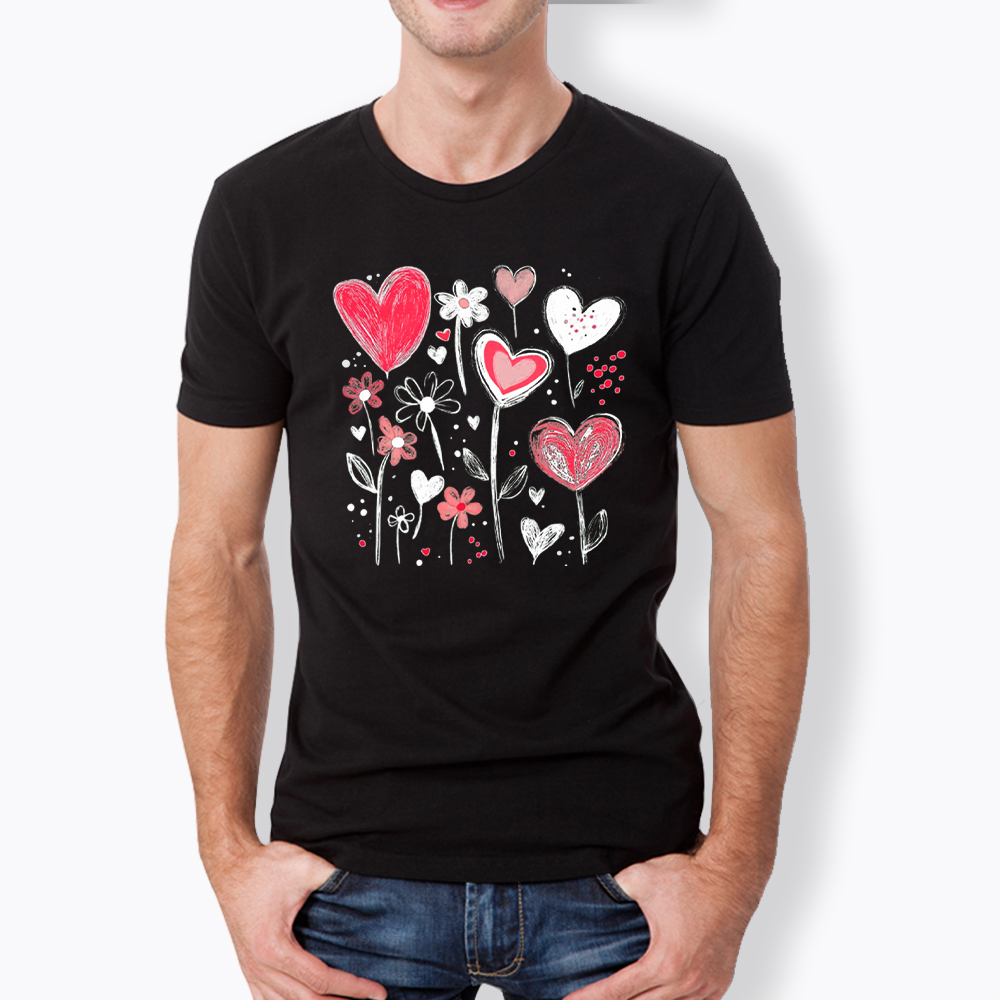 Colorful Heart Flower Classic T-Shirt