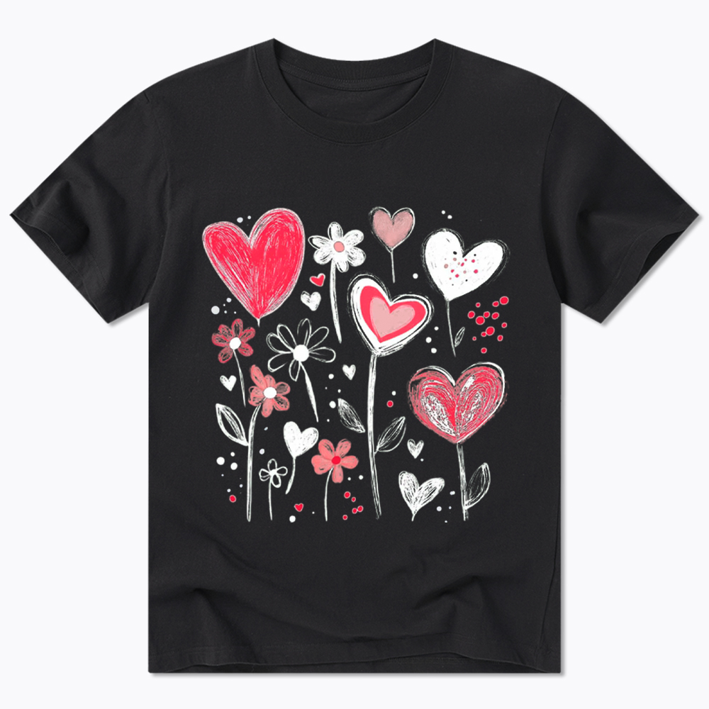 Colorful Heart Flower Classic T-Shirt