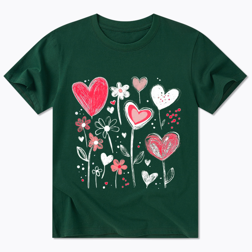 Colorful Heart Flower Classic T-Shirt