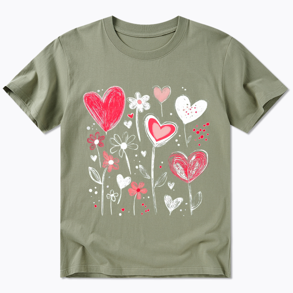 Colorful Heart Flower Classic T-Shirt