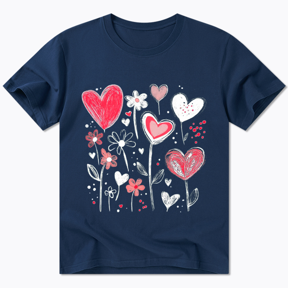 Colorful Heart Flower Classic T-Shirt