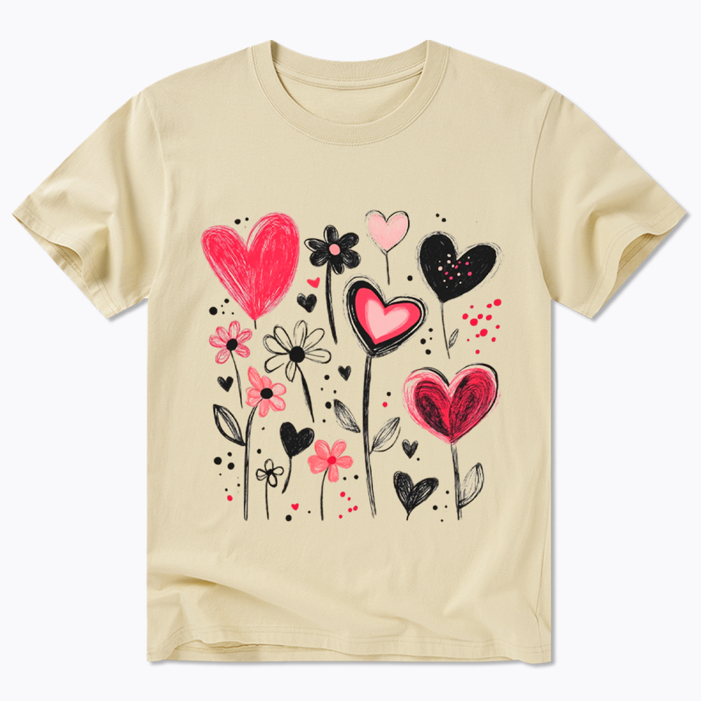 Colorful Heart Flower Classic T-Shirt