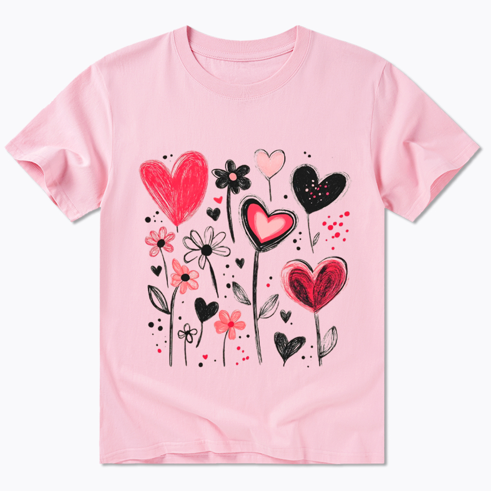Colorful Heart Flower Classic T-Shirt