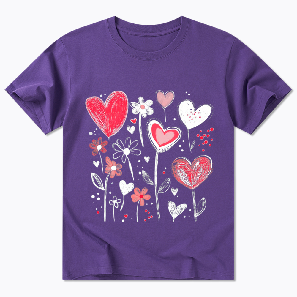 Colorful Heart Flower Classic T-Shirt