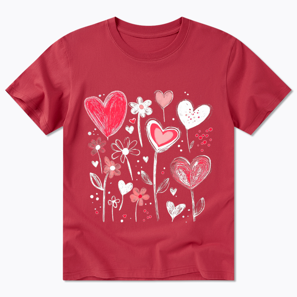 Colorful Heart Flower Classic T-Shirt