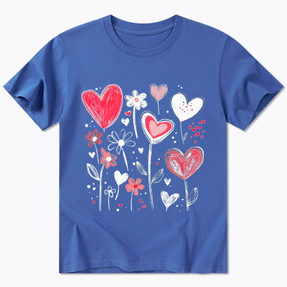 Colorful Heart Flower Classic T-Shirt