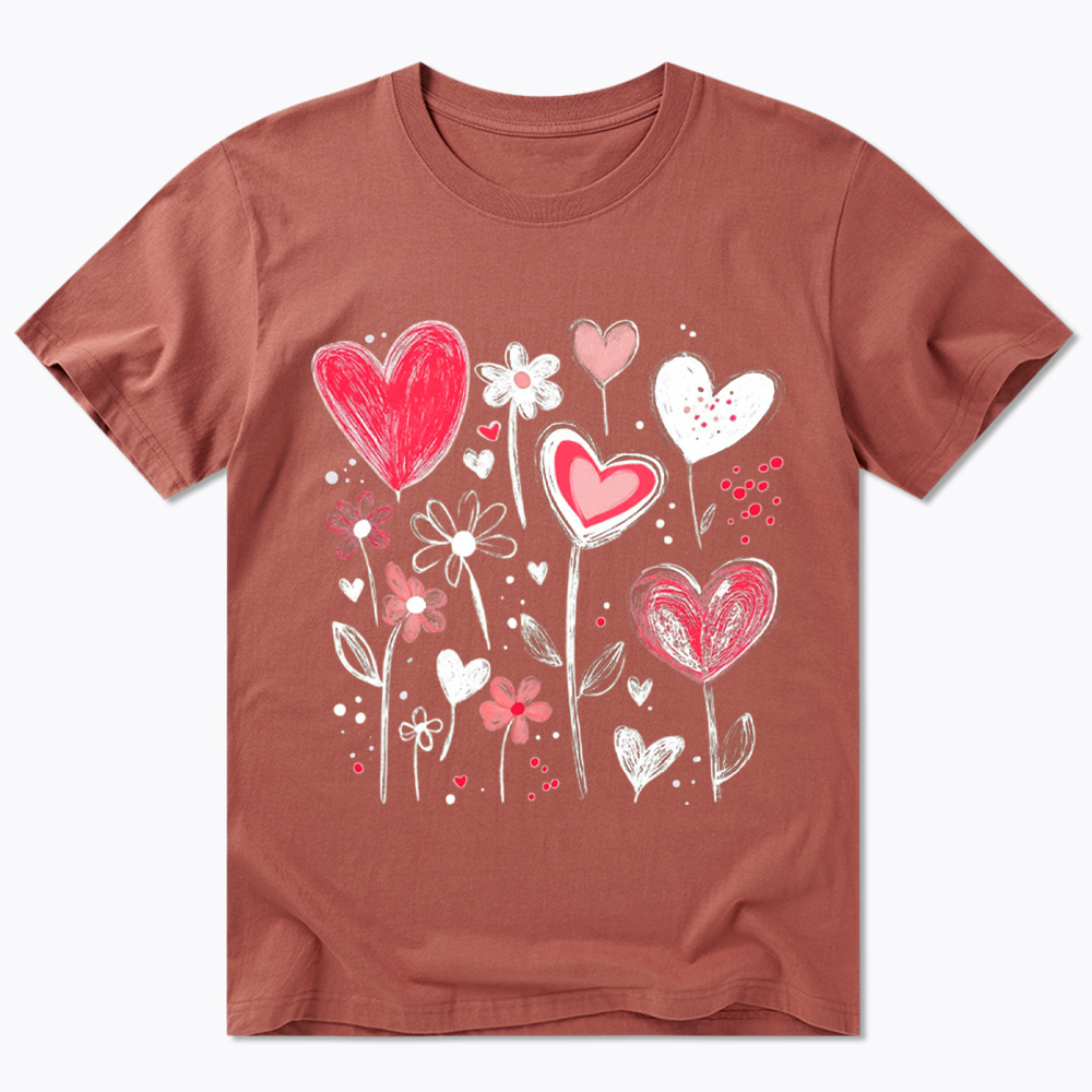 Colorful Heart Flower Classic T-Shirt