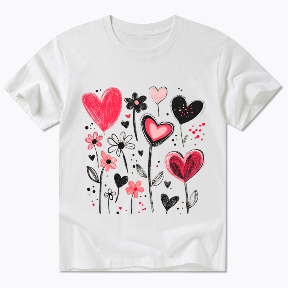 Colorful Heart Flower Classic T-Shirt