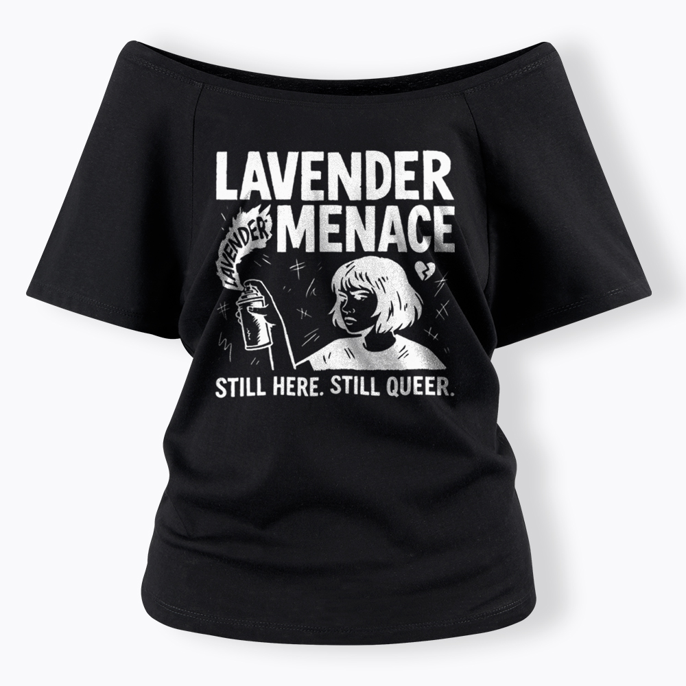 Lavender Menace Sapphic Off Shoulder T-Shirt