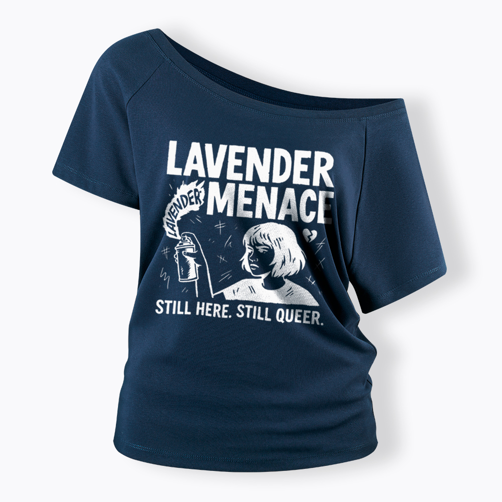 Lavender Menace Sapphic Off Shoulder T-Shirt