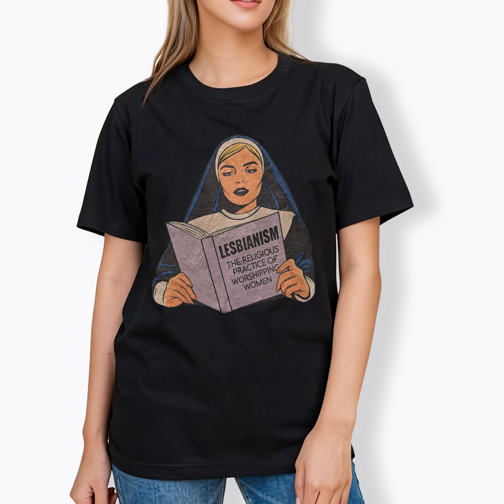 Nun Reading Lesbian Book Classic T-Shirt