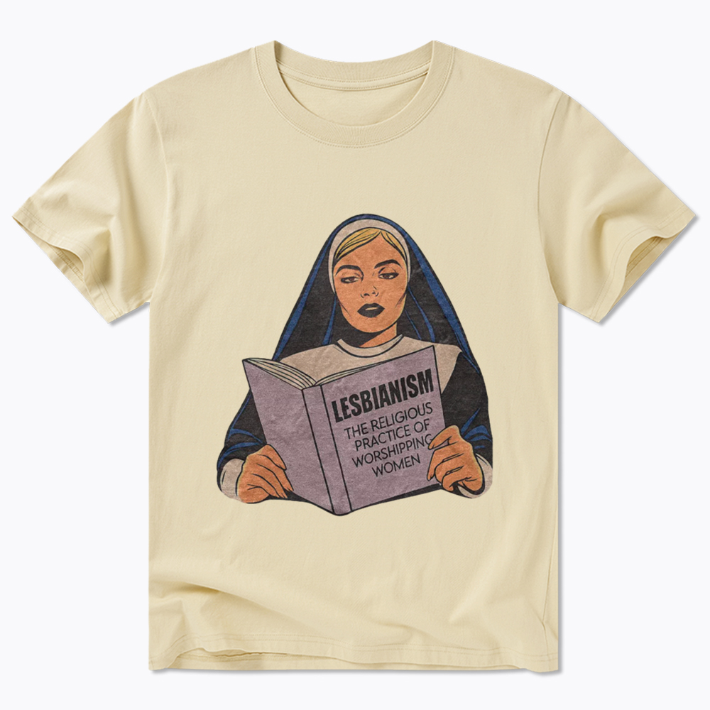 Nun Reading Lesbian Book Classic T-Shirt