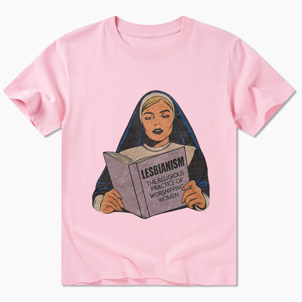 Nun Reading Lesbian Book Classic T-Shirt