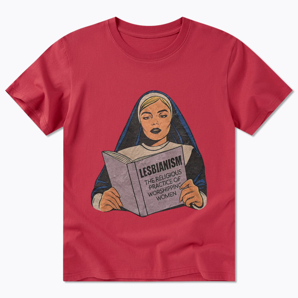 Nun Reading Lesbian Book Classic T-Shirt