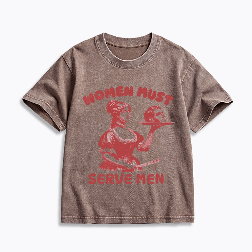 Smashing Patriarchy Women Must Serve Men Kids Washed T-Shirt
