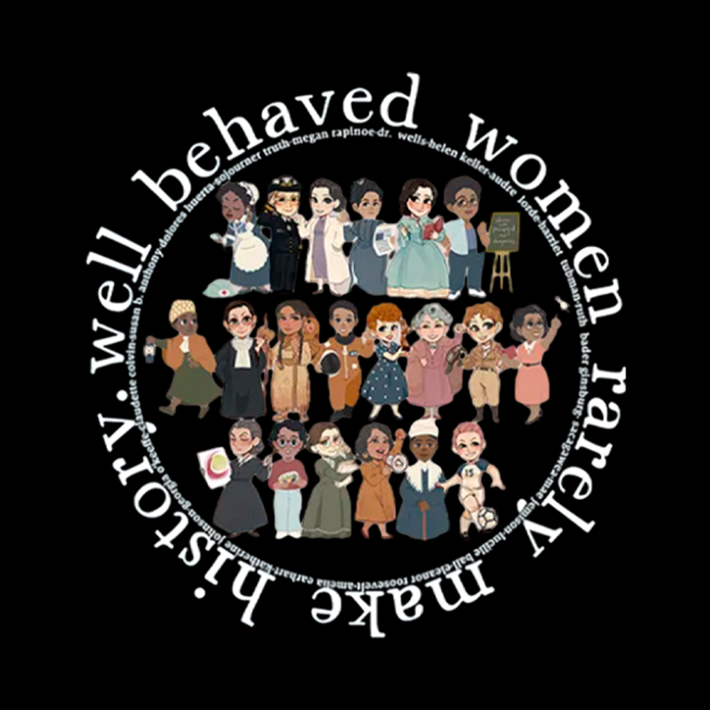 Well Behaved Women Rarely Make History Strong Women Off Shoulder T-Shirt